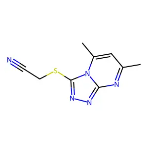[(5,7-Dimethyl[1,2,4]triazolo[4,3-a]pyrimidin-3-yl)sulfanyl]acetonitrile structure