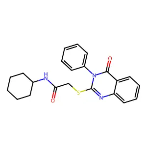 N-cyclohexyl-2-[(4-oxo-3-phenyl-3,4-dihydroquinazolin-2-yl)sulfanyl]acetamide structure