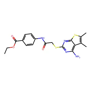 ethyl 4-({[(4-amino-5,6-dimethylthieno[2,3-d]pyrimidin-2-yl)sulfanyl]acetyl}amino)benzoate structure