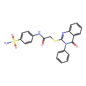 2-[(4-oxo-3-phenyl-3,4-dihydroquinazolin-2-yl)sulfanyl]-N-(4-sulfamoylphenyl)acetamide structure