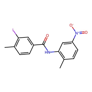 3-iodo-4-methyl-N-(2-methyl-5-nitrophenyl)benzamide structure