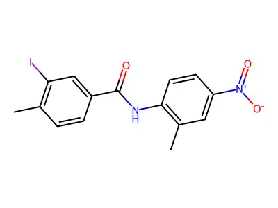 3-iodo-4-methyl-N-(2-methyl-4-nitrophenyl)benzamide structure