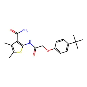 2-{[(4-Tert-butylphenoxy)acetyl]amino}-4,5-dimethyl-3-thiophenecarboxamide structure