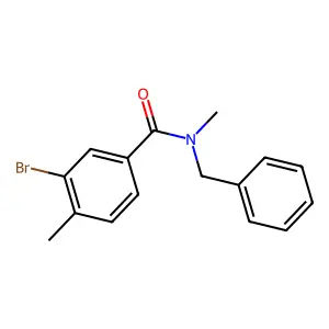 N-benzyl-3-bromo-N,4-dimethylbenzamide structure
