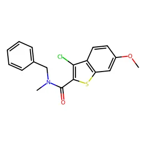 N-benzyl-3-chloro-6-methoxy-N-methyl-1-benzothiophene-2-carboxamide structure