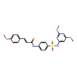 (2E)-N-{4-[(2,6-dimethoxypyrimidin-4-yl)sulfamoyl]phenyl}-3-(4-methoxyphenyl)prop-2-enamide structure