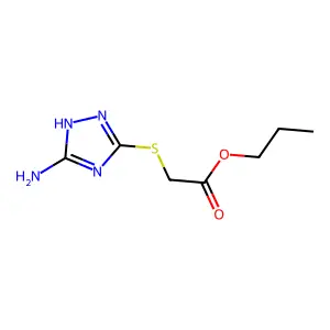 propyl 2-[(5-amino-1H-1,2,4-triazol-3-yl)sulfanyl]acetate structure