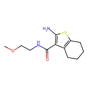2-amino-N-(2-methoxyethyl)-4,5,6,7-tetrahydro-1-benzothiophene-3-carboxamide structure