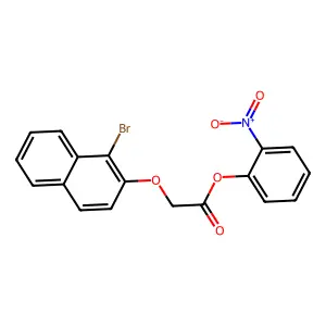 2-Nitrophenyl [(1-bromo-2-naphthyl)oxy]acetate structure