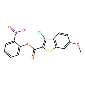 2-Nitrophenyl 3-chloro-6-methoxy-1-benzothiophene-2-carboxylate structure