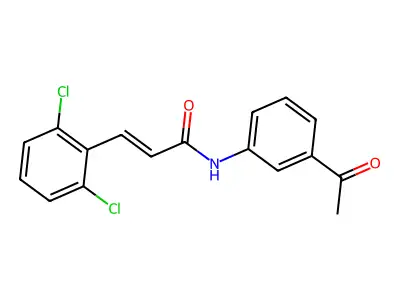 N-(3-acetylphenyl)-3-(2,6-dichlorophenyl)prop-2-enamide structure