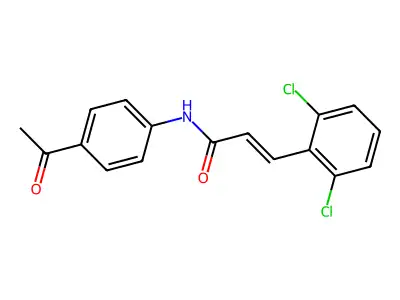 N-(4-acetylphenyl)-3-(2,6-dichlorophenyl)prop-2-enamide structure
