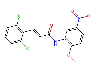 (E)-3-(2,6-dichlorophenyl)-N-(2-methoxy-5-nitrophenyl)prop-2-enamide structure