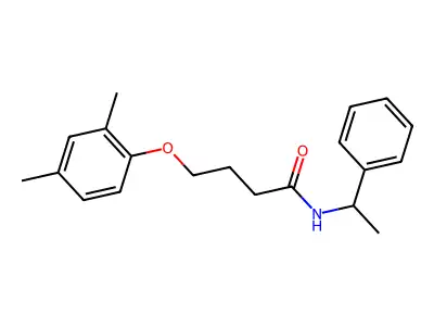 4-(2,4-dimethylphenoxy)-N-(1-phenylethyl)butanamide structure
