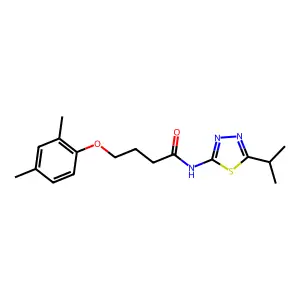 4-(2,4-dimethylphenoxy)-N-(5-isopropyl-1,3,4-thiadiazol-2-yl)butanamide structure