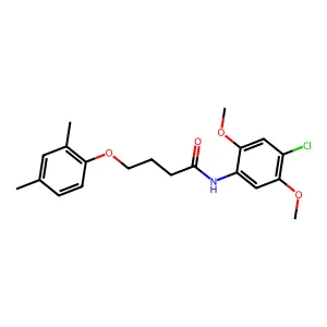 N-(4-chloro-2,5-dimethoxyphenyl)-4-(2,4-dimethylphenoxy)butanamide structure