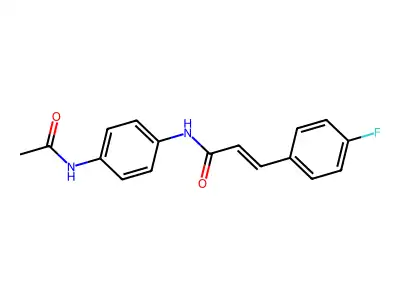 (E)-N-(4-acetamidophenyl)-3-(4-fluorophenyl)prop-2-enamide structure