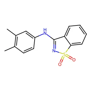 N-(3,4-dimethylphenyl)-1,2-benzothiazol-3-amine 1,1-dioxide structure
