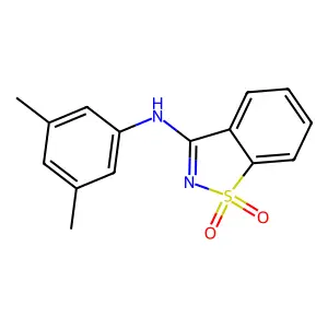 N-(3,5-dimethylphenyl)-1,2-benzothiazol-3-amine 1,1-dioxide structure