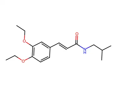 (2E)-3-(3,4-diethoxyphenyl)-N-(2-methylpropyl)prop-2-enamide structure