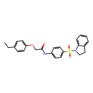 N-[4-(2,3-dihydro-1H-indol-1-ylsulfonyl)phenyl]-2-(4-ethylphenoxy)acetamide structure