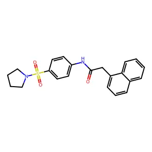 2-naphthyl-N-[4-(pyrrolidinylsulfonyl)phenyl]acetamide structure