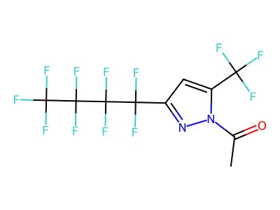 1-Acetyl-3-(nonafluorobutyl)-5-(trifluoromethyl)pyrazole structure