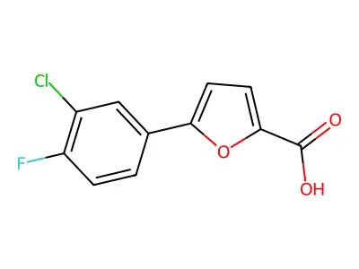 5-(3-Chloro-4-fluorophenyl)furan-2-carboxylic acid structure