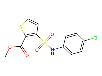 Methyl 3-[(4-chlorophenyl)sulfamoyl]thiophene-2-carboxylate structure