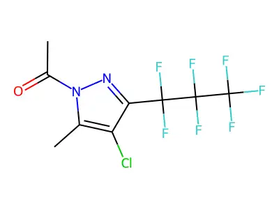 1-Acetyl-4-chloro-3-(heptafluoropropyl)-5-methyl-1H-pyrazole structure