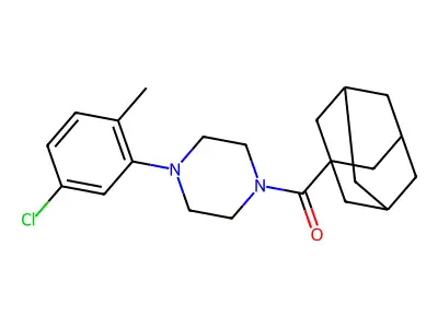 Adamantanyl 4-(5-chloro-2-methylphenyl)piperazinyl ketone structure