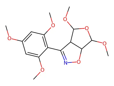 4,6-dimethoxy-3-(2,4,6-trimethoxyphenyl)-3a,4,6,6a-tetrahydrofuro[3,4-d]isoxazole structure