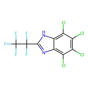 Benzimidazole, 2-pentafluoroethyl-4,5,6,7-tetrachloro- structure