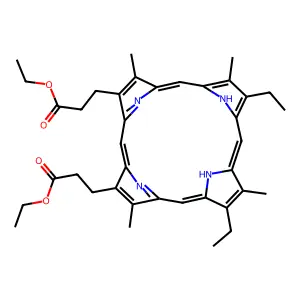 Diethyl 3,3'-(7,12-diethyl-3,8,13,17-tetramethylporphyrin-2,18-diyl)dipropanoate structure