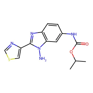 1-Methylethyl (1-amino-2-(4-thiazolyl)-1H-benzimidazol-6-yl)carbamate structure