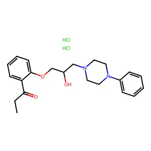 (+-)-2'-(3-Hydroxy-3-(4-phenyl-1-piperazinyl)propoxy)propiophenone dihydrochloride structure