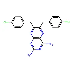 6,7-Bis((4-chlorophenyl)methyl)-2,4-pteridinediamine structure