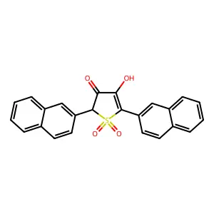 3(2H)-Thiophenone, 4-hydroxy-2,5-di-2-naphthalenyl-, 1,1-dioxide structure