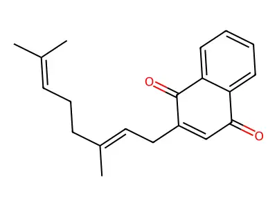 2-[(2E)-3,7-dimethylocta-2,6-dienyl]naphthalene-1,4-dione structure