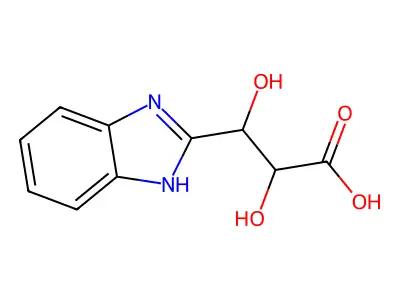 3-(1H-benzimidazol-2-yl)-2,3-dihydroxypropanoic acid structure