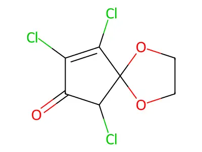 6,8,9-trichloro-1,4-dioxaspiro[4.4]non-8-en-7-one structure