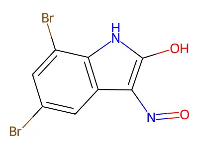 5,7-dibromo-1H-indole-2,3-dione 3-oxime structure