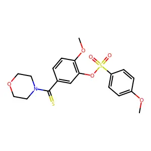 2-Methoxy-5-(4-morpholinylcarbothioyl)phenyl 4-methoxybenzenesulfonate structure