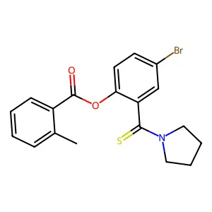 4-Bromo-2-(1-pyrrolidinylcarbonothioyl)phenyl 2-methylbenzoate structure