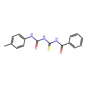 N-benzoyl-N'-(4-methylphenyl)dicarbonimidothioic diamide structure