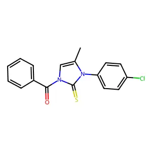 1-benzoyl-3-(4-chlorophenyl)-4-methyl-1,3-dihydro-2H-imidazole-2-thione structure