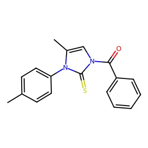 1-benzoyl-4-methyl-3-(4-methylphenyl)-1,3-dihydro-2H-imidazole-2-thione structure