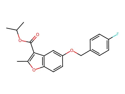 Propan-2-yl 5-[(4-fluorophenyl)methoxy]-2-methyl-1-benzofuran-3-carboxylate structure