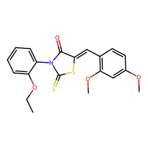(5Z)-5-(2,4-dimethoxybenzylidene)-3-(2-ethoxyphenyl)-2-thioxo-1,3-thiazolidin-4-one structure