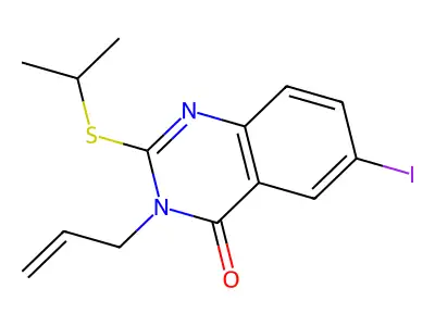 6-Iodo-2-propan-2-ylsulfanyl-3-prop-2-enylquinazolin-4-one structure